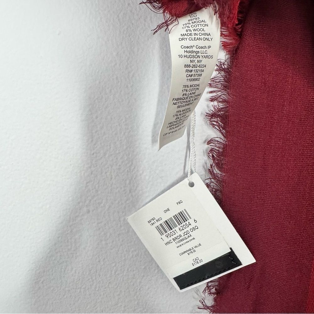 Coach Horse And Carriage print oversized square scarf in a red - Picture 4 of 5